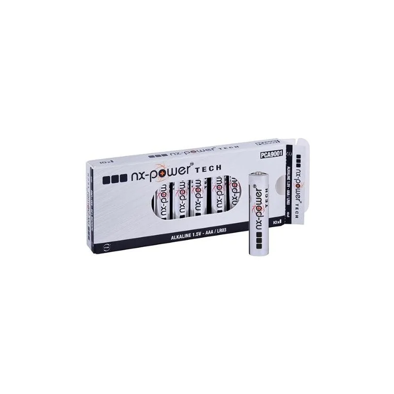 Boîte de 10 piles Alcaline LR03/AAA NX-Power Tech 1,5V 1,46Ah